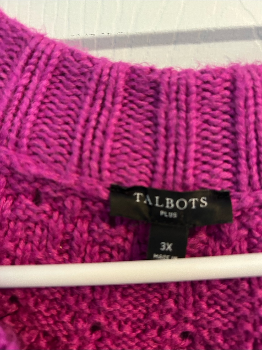 Talbots Fuchsia Button-Up Knit Cardigan - Picture 3 of 3